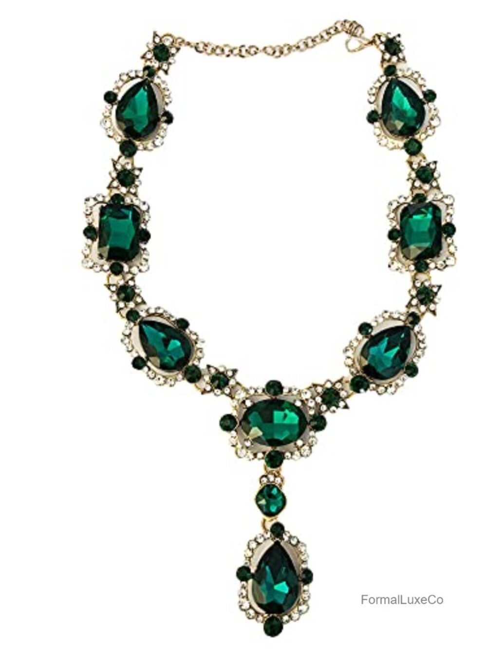 Extra Large Rhinestone Collar Necklace Victorian Art Deco Statement Jewelry